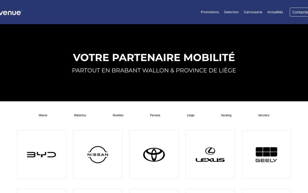 Site réalisé pour Car Avenue